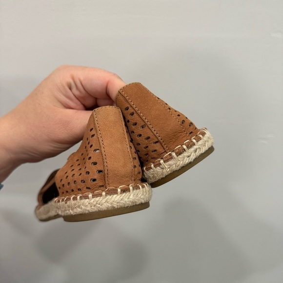 Eileen Fisher Lee 2 Almond Toe Perforated Suede Flat Espadrille Brown Size 5.5 - Picture 6 of 9